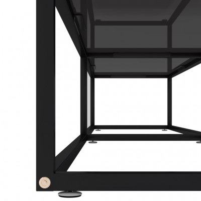 Mueble para equipo HiFi vidrio templado negro 90x40x113 cm