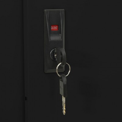 Maison Exclusive Armario de oficina con puerta corredera acero negro  90x40x180cm