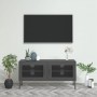 Mueble para TV de acero gris antracita 105x35x50 cm