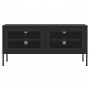 Mueble para TV de acero negro 105x35x50 cm