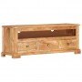 Mueble de TV madera maciza de acacia marrón 110x30x40 cm