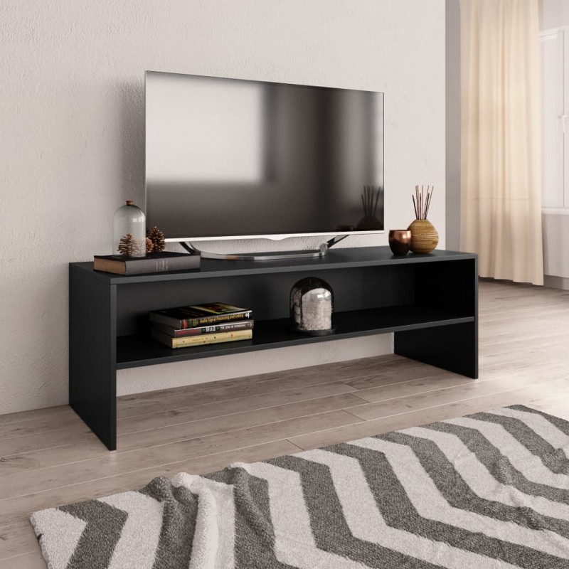 Mueble De Tv De Aglomerado De Madera Homcom 140x30x32cm-blanco Negro con  Ofertas en Carrefour