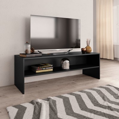 Mueble para TV aglomerado negro 120x40x40 cm