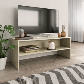 Mueble de TV aglomerado color roble Sonoma 100x40x40 cm