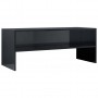 Mueble de TV aglomerado negro brillante 100x40x40 cm