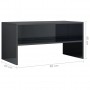 Mueble de TV aglomerado negro brillante 80x40x40 cm
