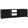 Mueble de TV aglomerado negro 120x30x37,5 cm