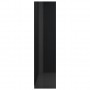 Armario con cajones de aglomerado negro brillante 50x50x200 cm