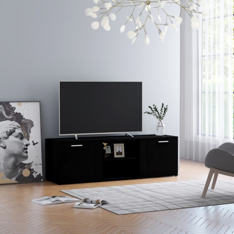 en.casa] Juego de Mueble Salon Decorativo Mesa TV con 2 Estantes de Pared Modulos  Salón Aglomerado 180 x 31 x 33 cm - Negro : : Hogar y cocina