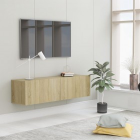 Mueble para TV aglomerado color roble Sonoma 120x30x30 cm