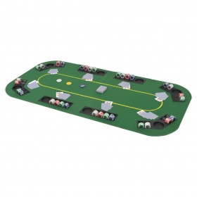 Tablero de póker 8 jugadores plegable en 4 rectangular verde