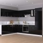 Armario colgante de cocina aglomerado negro brillo 80x31x40 cm