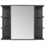 Armario espejo de baño aglomerado gris brillante 80x20,5x64cm