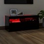 Mueble para TV con luces LED negro 90x35x40 cm