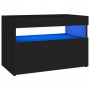 Mueble para TV con luces LED negro 60x35x40 cm