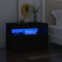 Mueble para TV con luces LED negro 60x35x40 cm