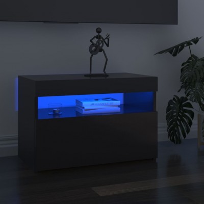 Mueble para TV con luces LED gris brillante 60x35x40 cm