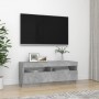 Mueble para TV con luces LED gris hormigón 100x35x40 cm