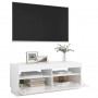 Mueble para TV con luces LED blanco brillante 100x35x40 cm