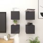 Muebles de pared para TV 4 uds gris con brillo 30,5x30x30 cm