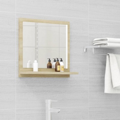 Espejo de baño aglomerado roble Sonoma 40x10,5x37 cm