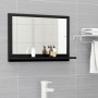 Espejo de baño aglomerado negro 60x10,5x37 cm