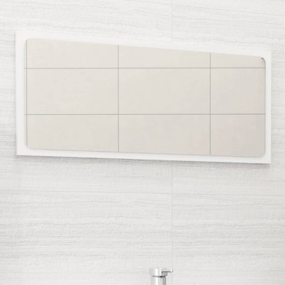 Espejo de baño aglomerado blanco 80x1,5x37 cm