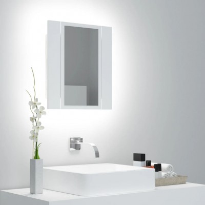 Armario espejo de baño con luz LED blanco 40x12x45 cm - referencia