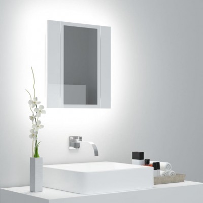 Armario espejo de baño luz LED blanco brillante 40x12x45 cm
