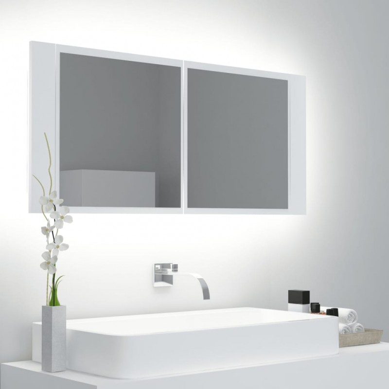 Armario de Baño con Espejo y luz LED tipo Mueble Botiquín con  compartimentos - Color Blanco - 65x45x13cm - HomCom