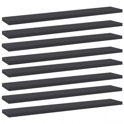 Estantes para estantería 8 uds aglomerado gris 60x10x1,5 cm