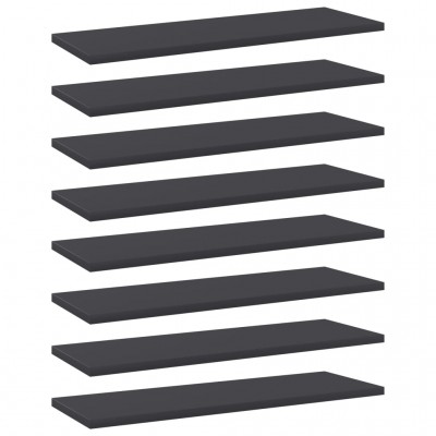 Estantes para estantería 8 uds aglomerado gris 60x20x1,5 cm
