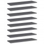 Estantes estantería 8 uds aglomerado gris brillo 60x20x1,5 cm