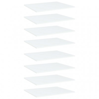 Estantes para estantería 8 uds aglomerado blanco 60x50x1,5 cm