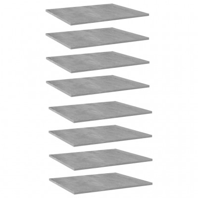 Estantes estantería 8 uds aglomerado gris hormigón 60x50x1,5 cm