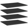 Estantes estantería 4 uds aglomerado negro brillo 60x50x1,5 cm