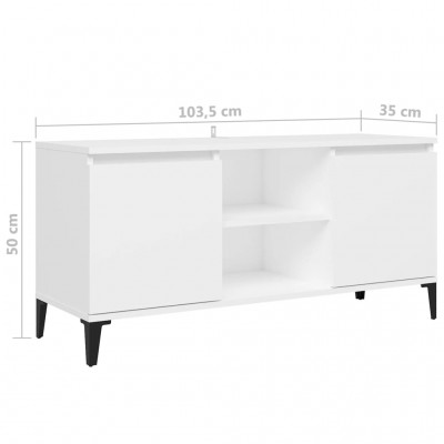 Mueble TV industrial Punto metal blanco 180 cm 2P4C 12745_TE 