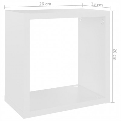 Estantes cubos de pared 2 uds aglomerado blanco 60x15x23 cm