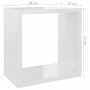 Estantes cubos pared 6 uds blanco brillo 26x15x26 cm