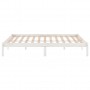 Estructura de cama de madera maciza de pino blanca 160x200 cm