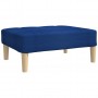 Sofá cama 2 plazas con reposapiés y dos cojines tela azul