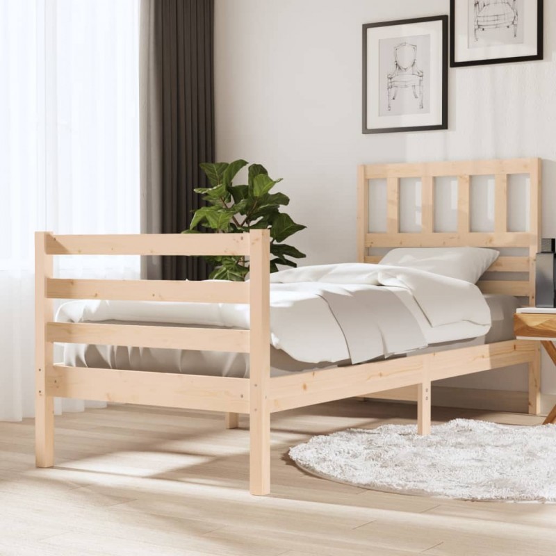 Estructura de cama madera maciza individual 90x190 cm - referencia