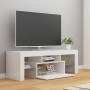 Mueble para TV con luces LED blanco brillante 120x35x40 cm