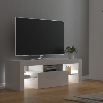 Mueble para TV con luces LED blanco brillante 120x30x35,5 cm - referencia  Mqm-804289