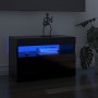 Muebles para TV con luces LED 2 uds negro brillante 60x35x40 cm