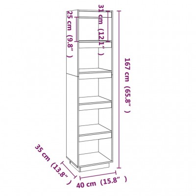 Estantería/divisor de espacios madera de pino 40x30x167,5 cm - referencia  Mqm-808148