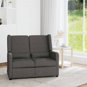 Sofá reclinable de 2 plazas de tela gris oscuro