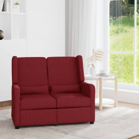 Sofá reclinable de 2 plazas de tela rojo tinto
