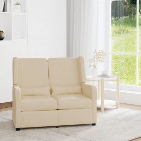 Sofá reclinable de 2 plazas de tela color crema