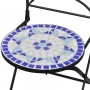 Mesa y sillas de bistró 3 piezas mosaico cerámica azul y blanco